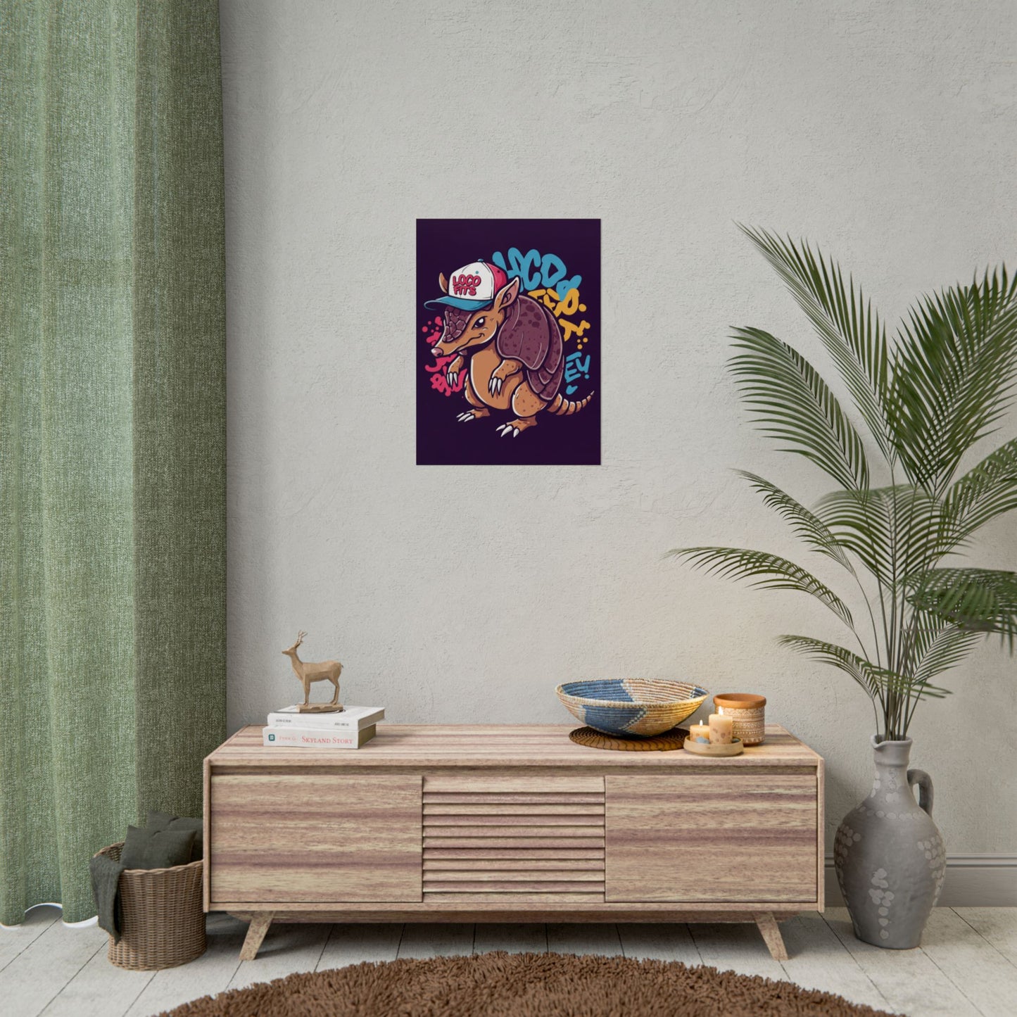 Colorful Loco Fits Armadillo Art Print - Loco Fits Rolled Poster