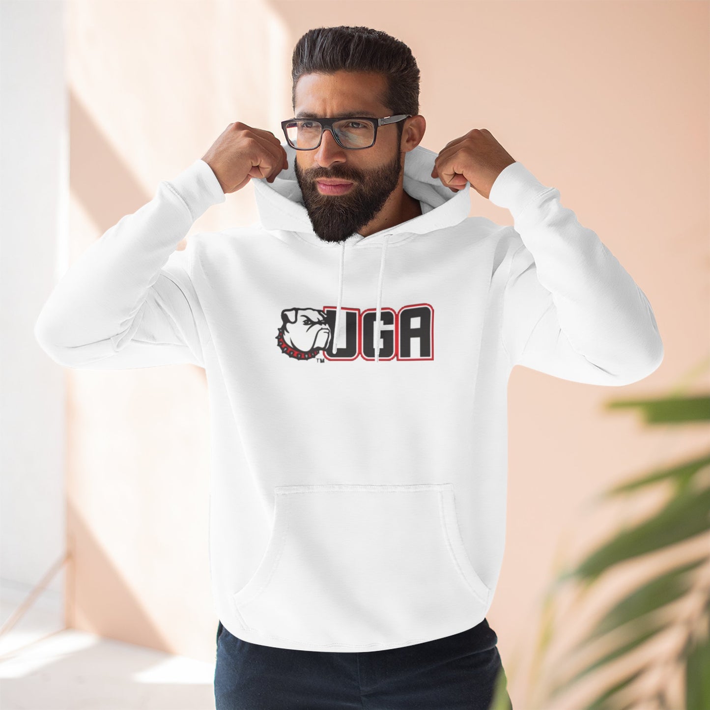 'UGA' Three-Panel Fleece Hoodie