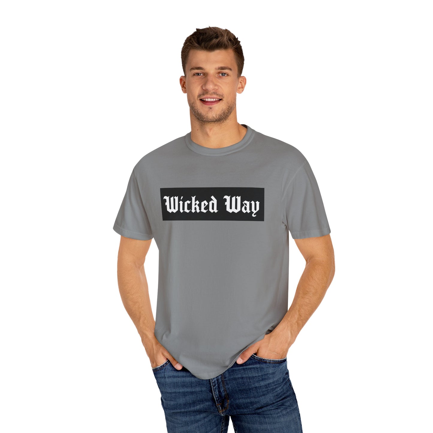 "Wicked Way" Block Gothic Lettering T-shirt