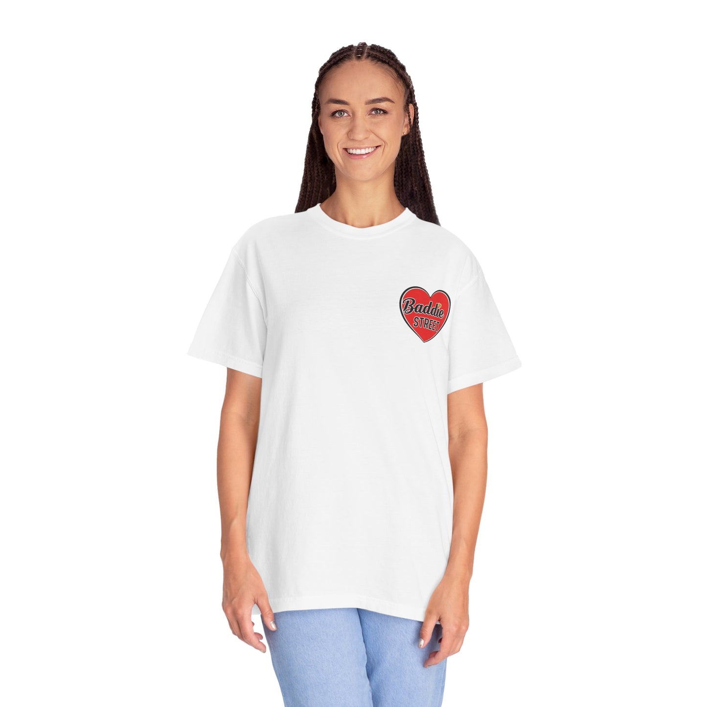 "Baddie Street" Red Heart Pocket Logo T-Shirt