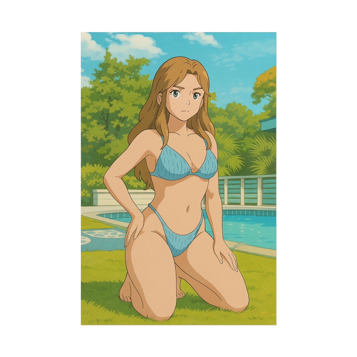 Loco Fits Anime Girls 'Serious Pool Day' Poster