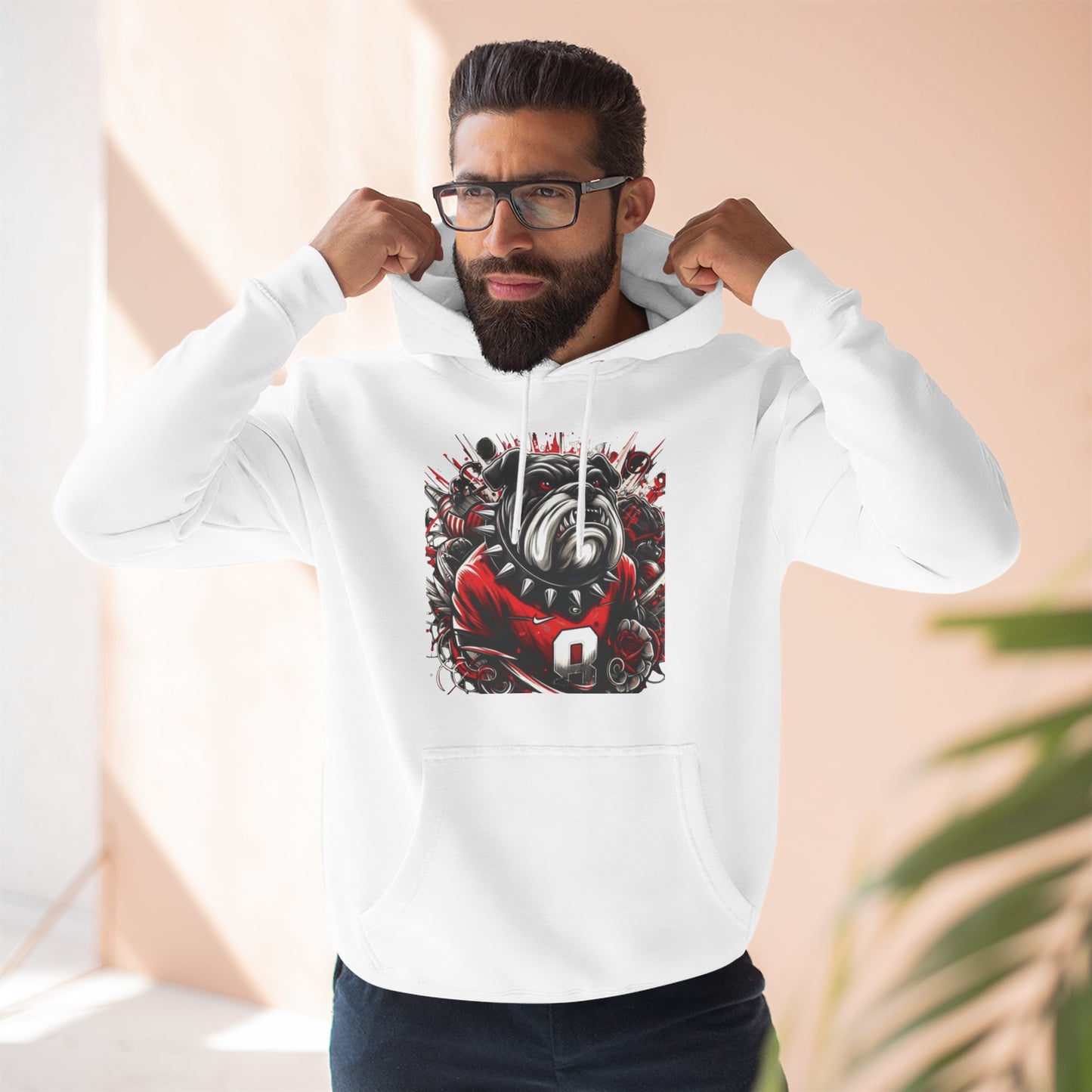 'Georgia Bulldog Cool Portrait' Three-Panel Fleece Hoodie