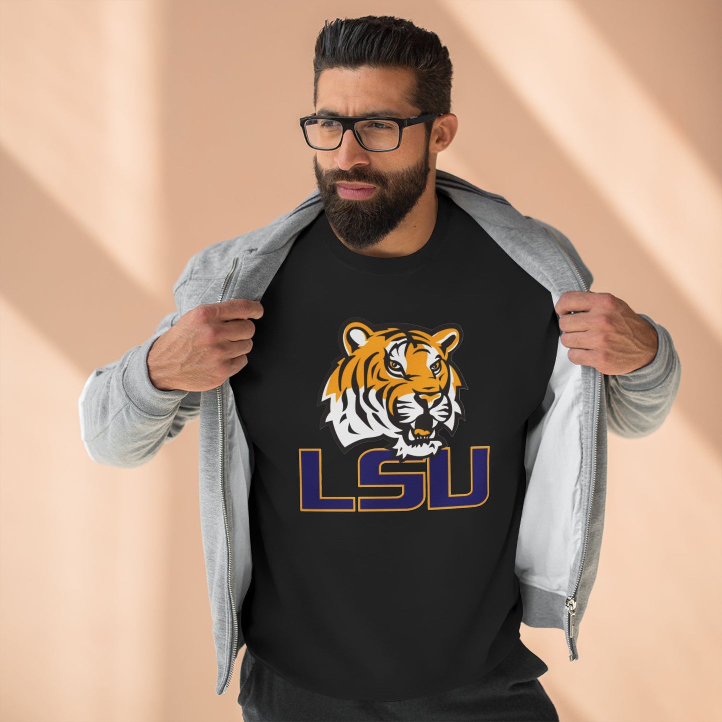 'LSU Tigers Head' Cotton Crewneck Sweatshirt