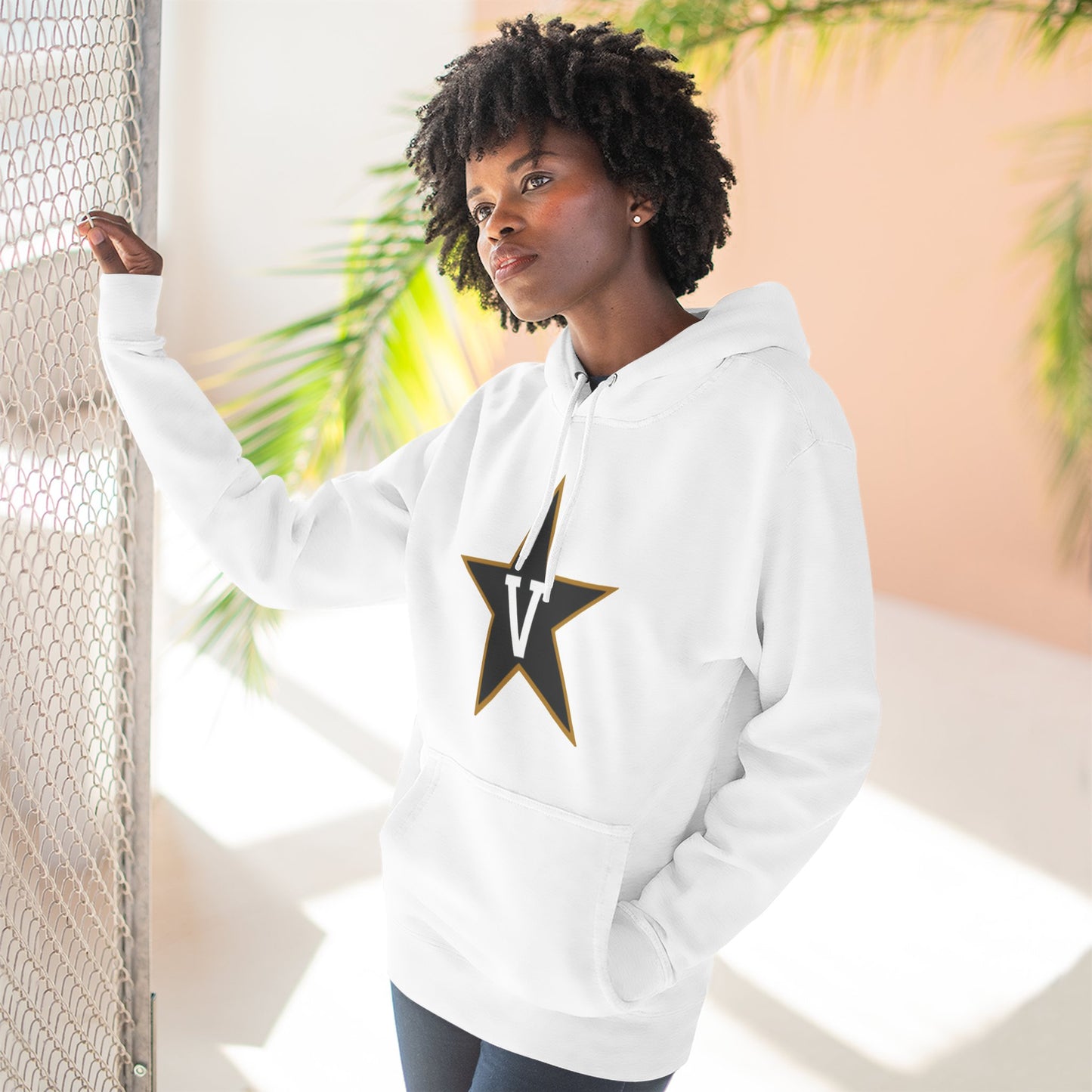 'Vanderbilt V Star' Three-Panel Fleece Hoodie
