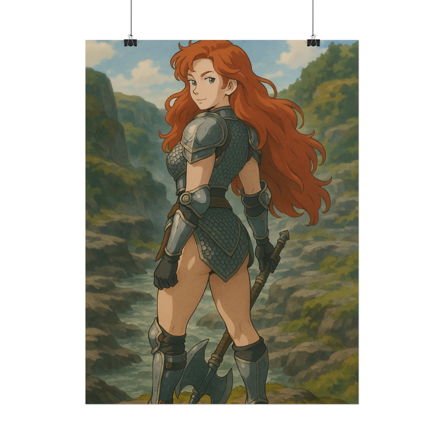 Loco Fits Anime Girls 'Firey Warrior' Poster