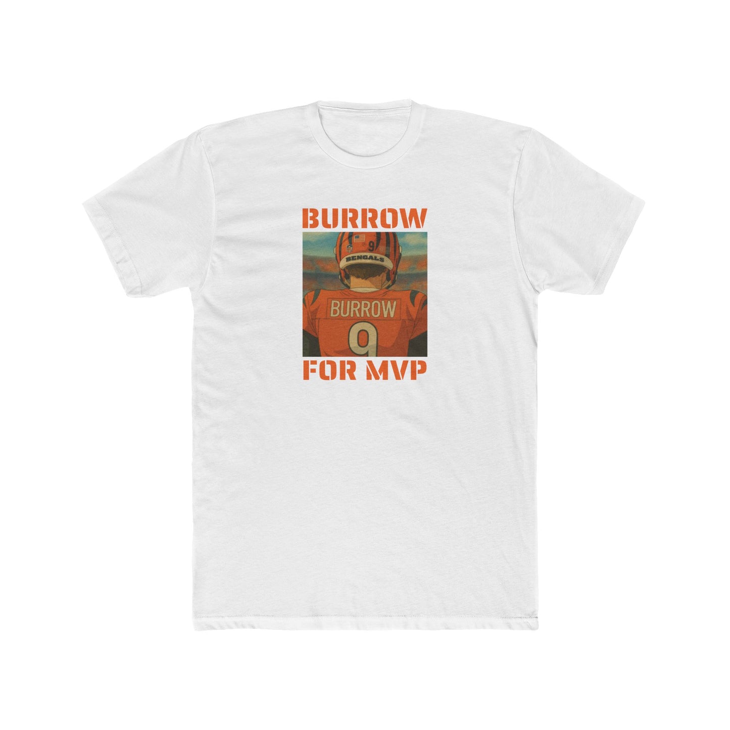 Anime Football 'Burrow For MVP' Cotton Crew Tee