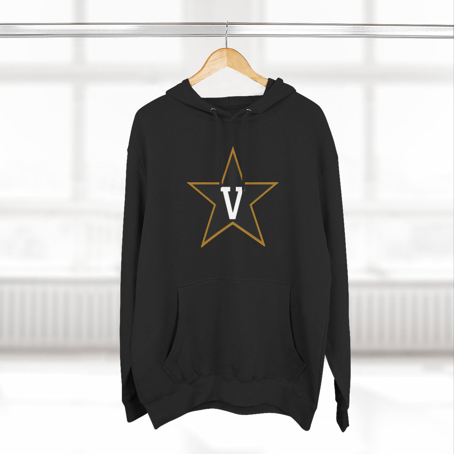 'Vanderbilt V Star' Three-Panel Fleece Hoodie