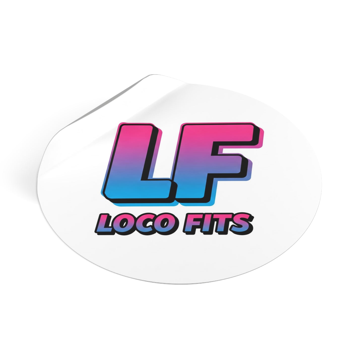 Trendy Round Vinyl Stickers - LF Loco Fits Design, Perfect for Customizing Gear
