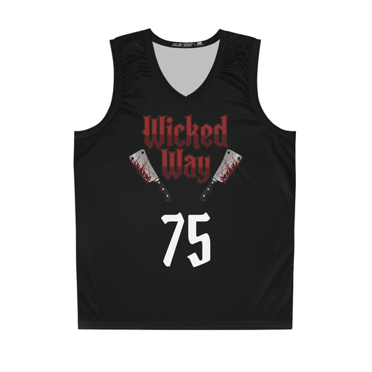 Black "Wicked Way" #75 Double Butcher Knives Alt. Basketball Jersey