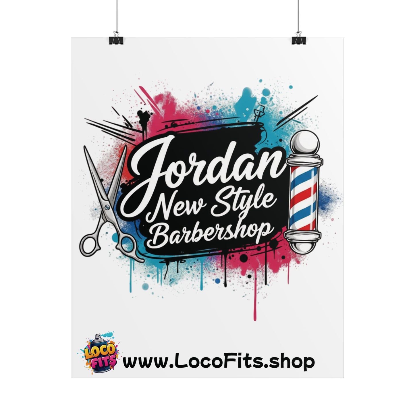Jordan New Style Barbershop Alternative Logo V2 Poster