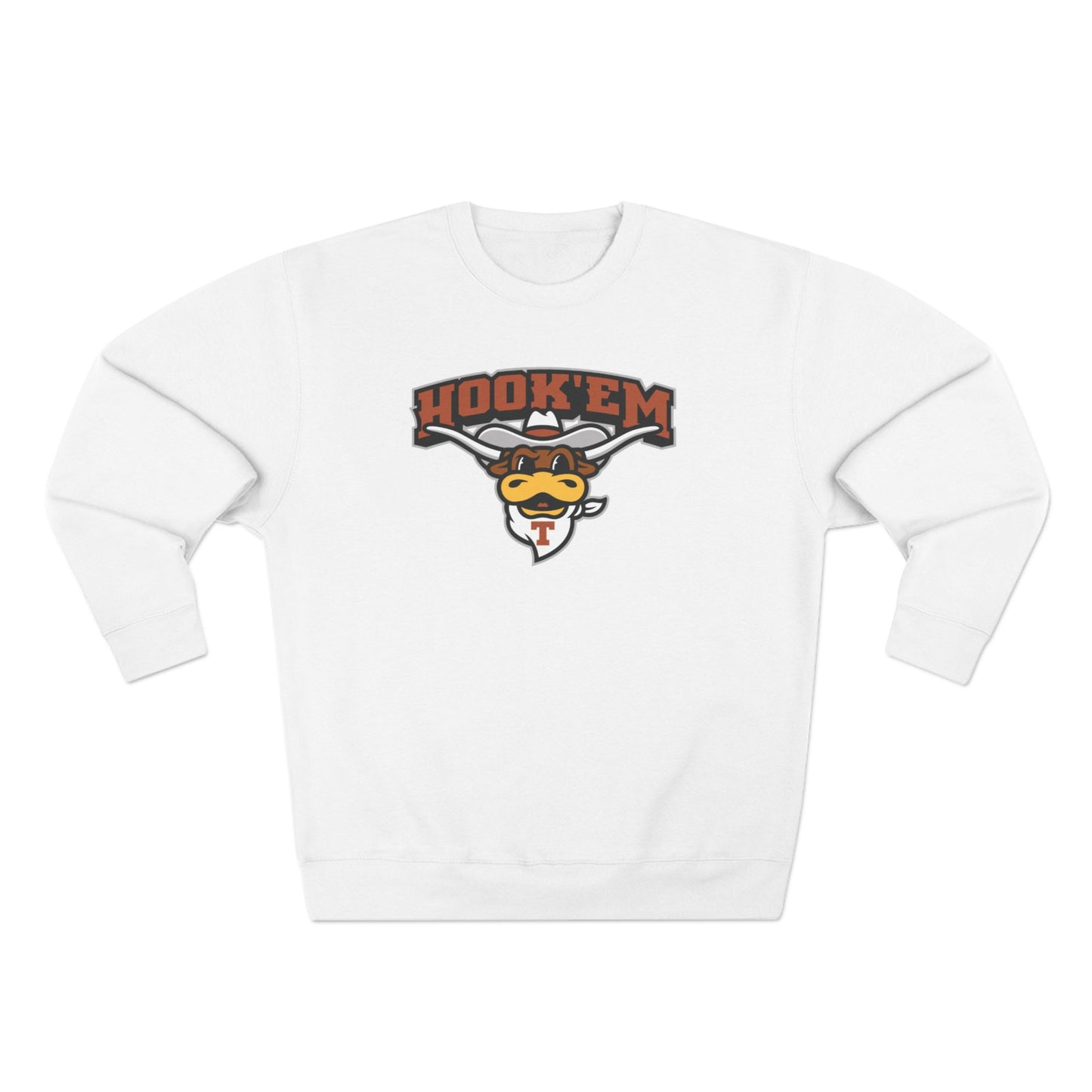 'Texas Hook Em Bevo' Cotton Crewneck Sweatshirt