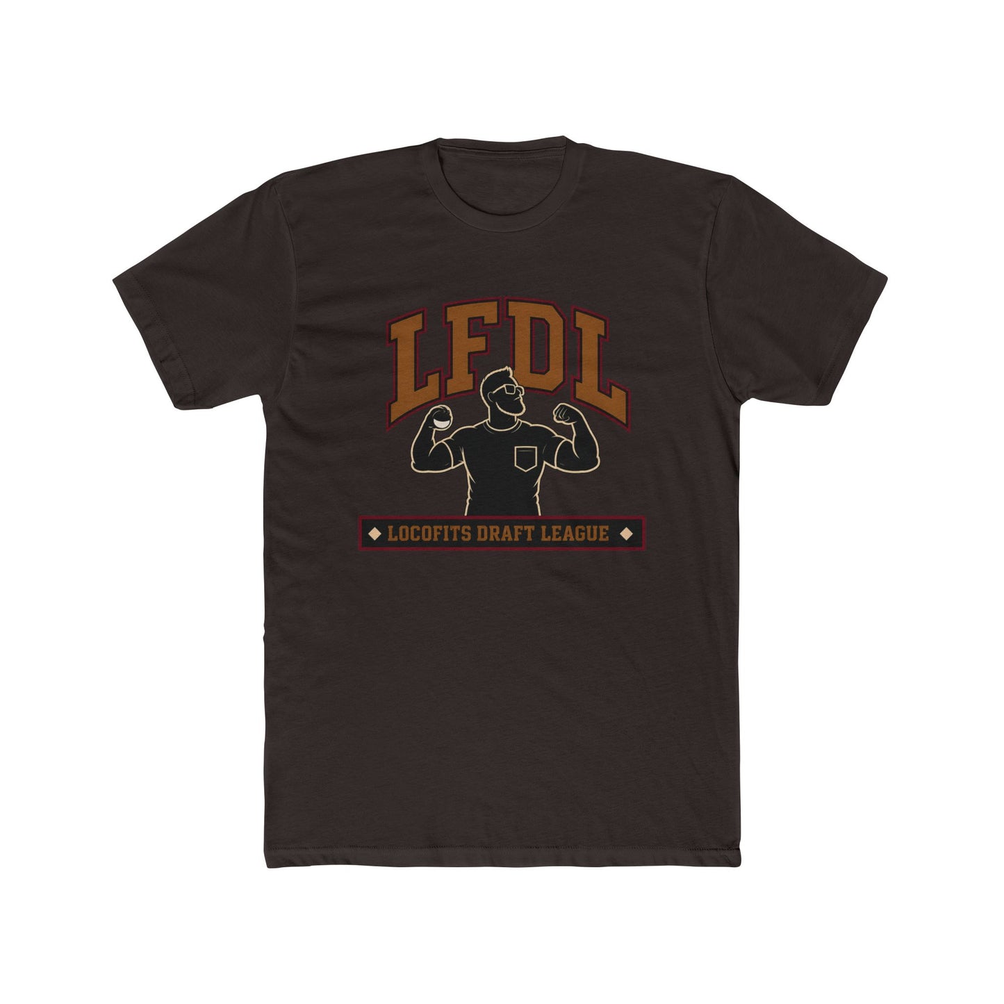 LocoFits Draft League BR Portrait Silhouette Logo Cotton Crew Tee