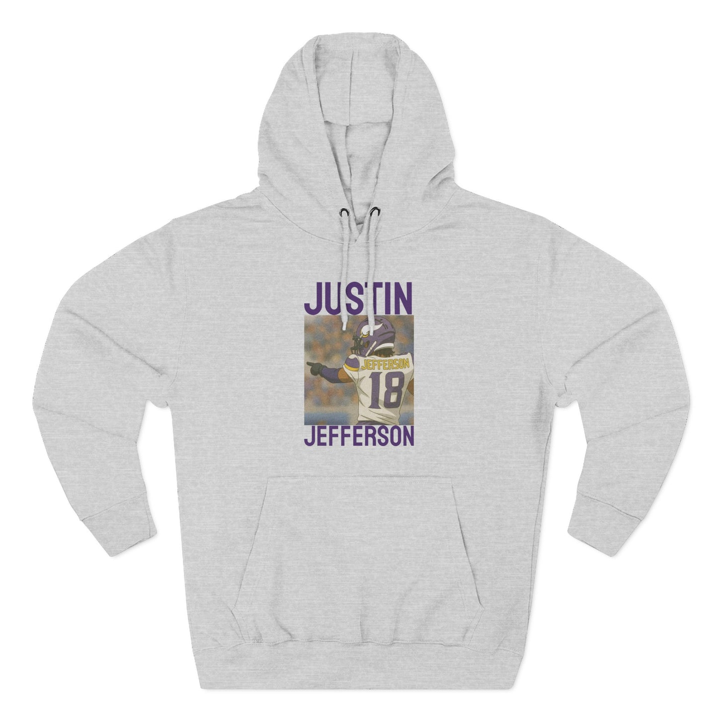 Anime Football 'Justin Jefferson' Three-Panel Fleece Hoodie