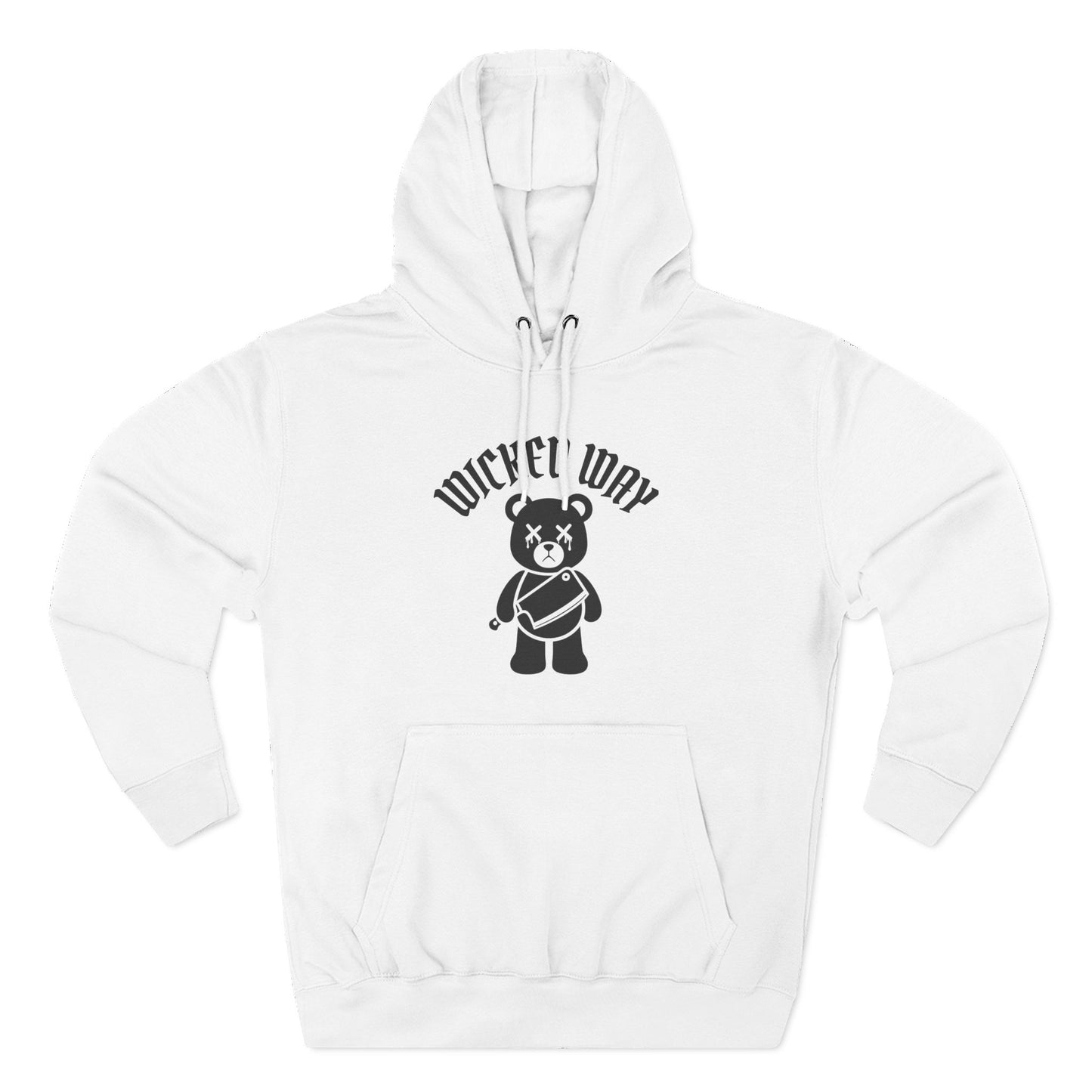 "Wicked Way" Deady Bear Butcher Knife Black Logo College Hoodie