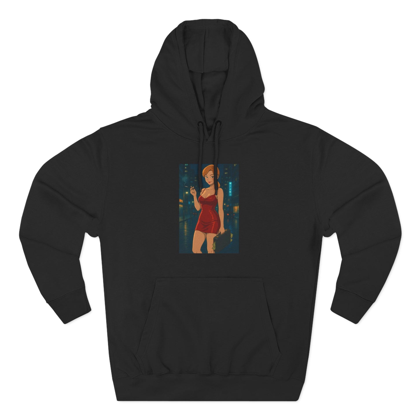 Loco Fits Anime Girls 'Take the Money & Run' Three-Panel Fleece Hoodie
