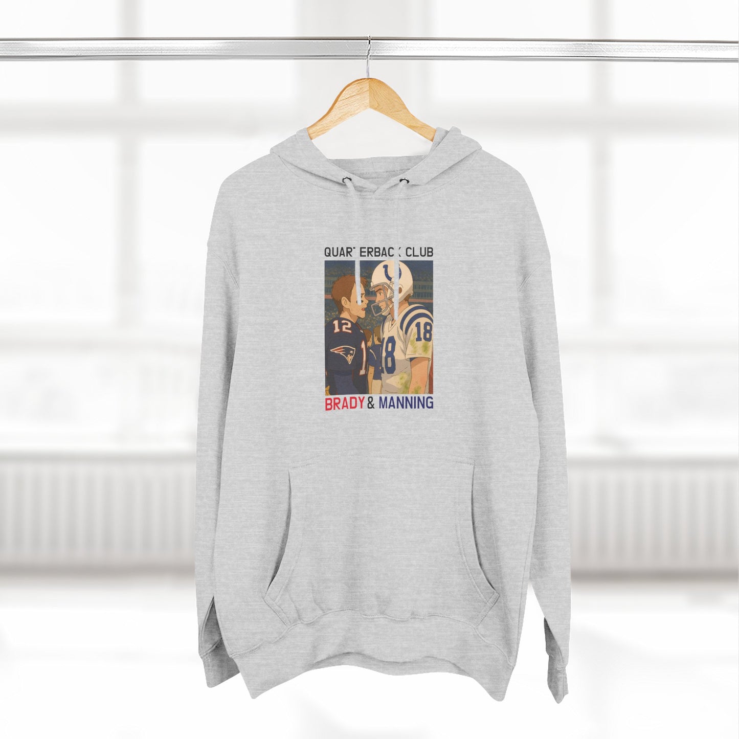 Anime Football 'Quarterback Club Brady & Manning' Three-Panel Fleece Hoodie