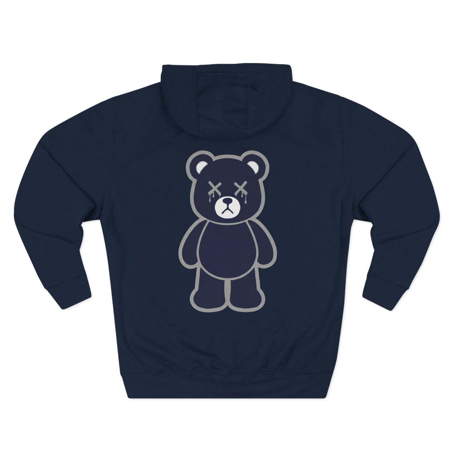 Navy "Wicked Way" Deady Bear Navy & Grey Fleece Hoodie