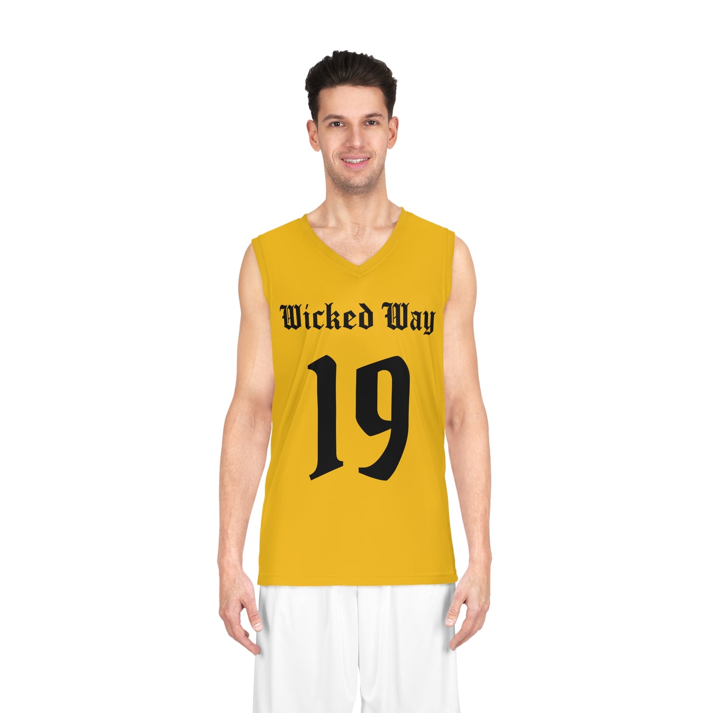 Yellow & Black "Wicked Way" #19 Alt. Basketball Jersey