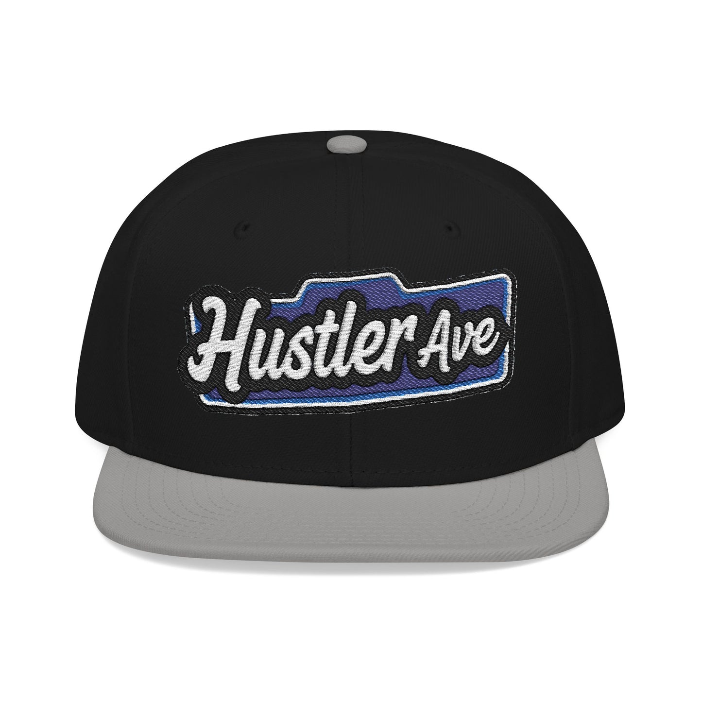 "Hustler Ave" Blue Logo Snapback Hat