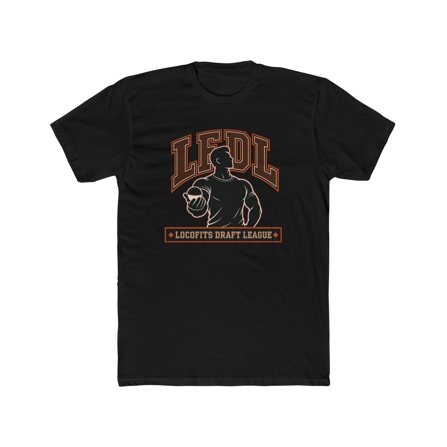 LocoFits Draft League TEN Portrait Silhouette Logo Cotton Crew Tee