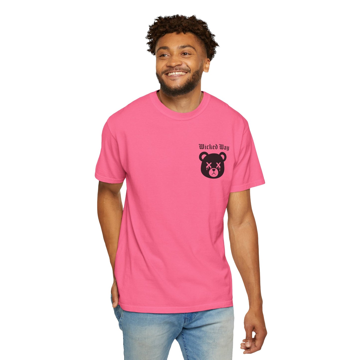 "Wicked Way" Dead Bear Head Pocket Logo Graphic T-Shirt (Multi Color Options)