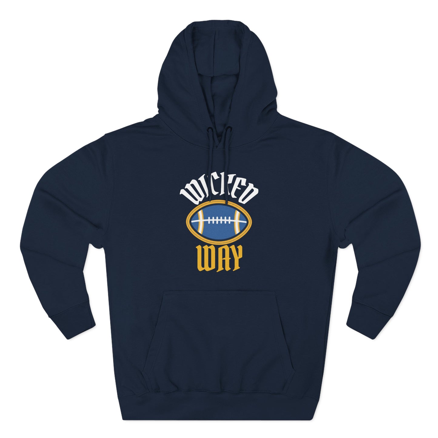 Legends "Wicked Way" Deady Bear Football Blue, White, & Yellow Fleece Hoodie