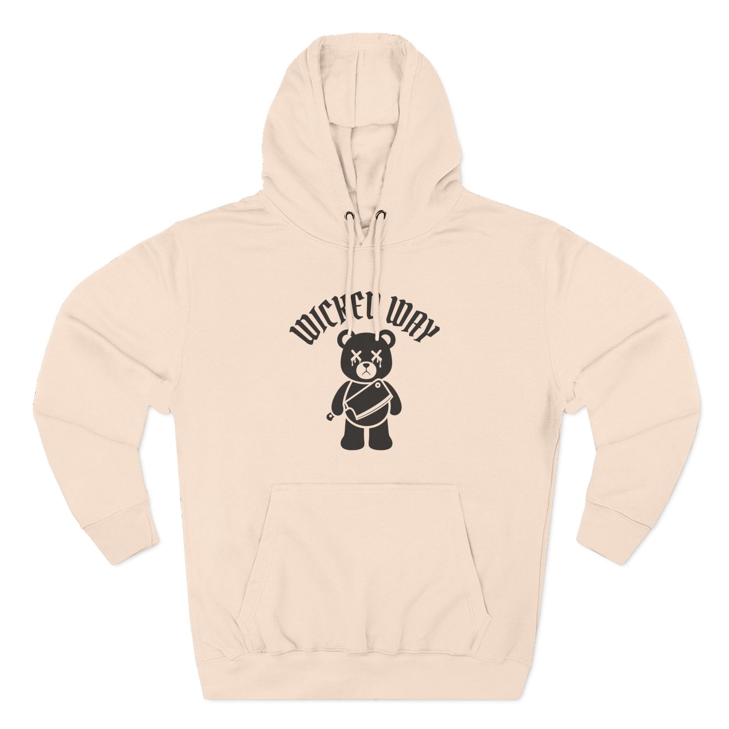 "Wicked Way" Deady Bear Butcher Knife Black Logo College Hoodie