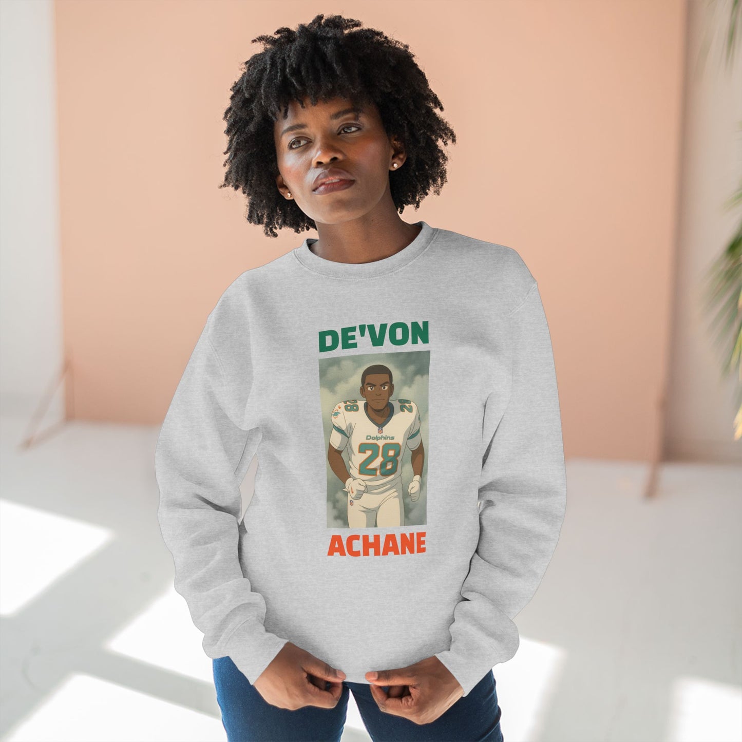 Anime Football 'De'Von Achane' Crewneck Sweatshirt