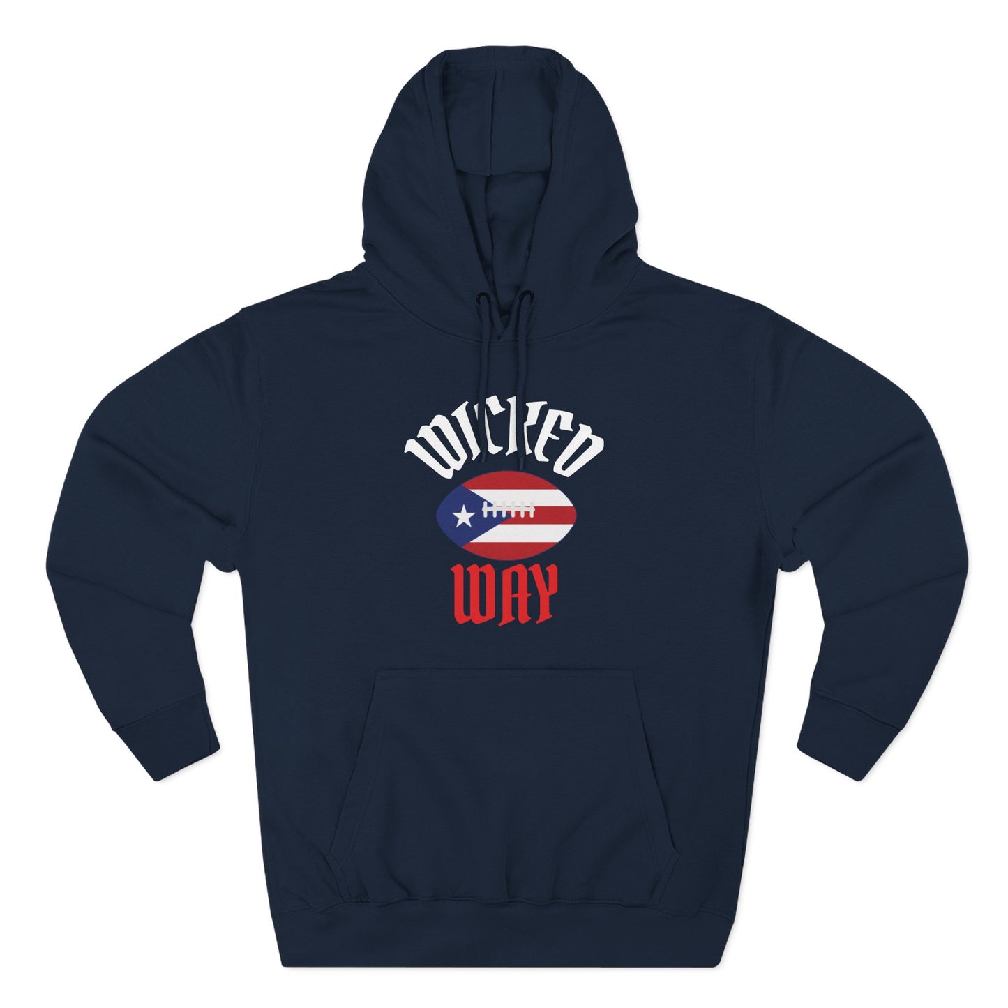 Nation P.R. "Wicked Way" Deady Bear Football Blue, White, & Red Fleece Hoodie