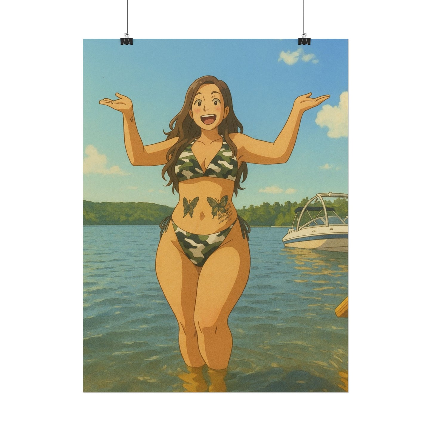 Loco Fits Anime Girls 'Fun at the Lake' Poster