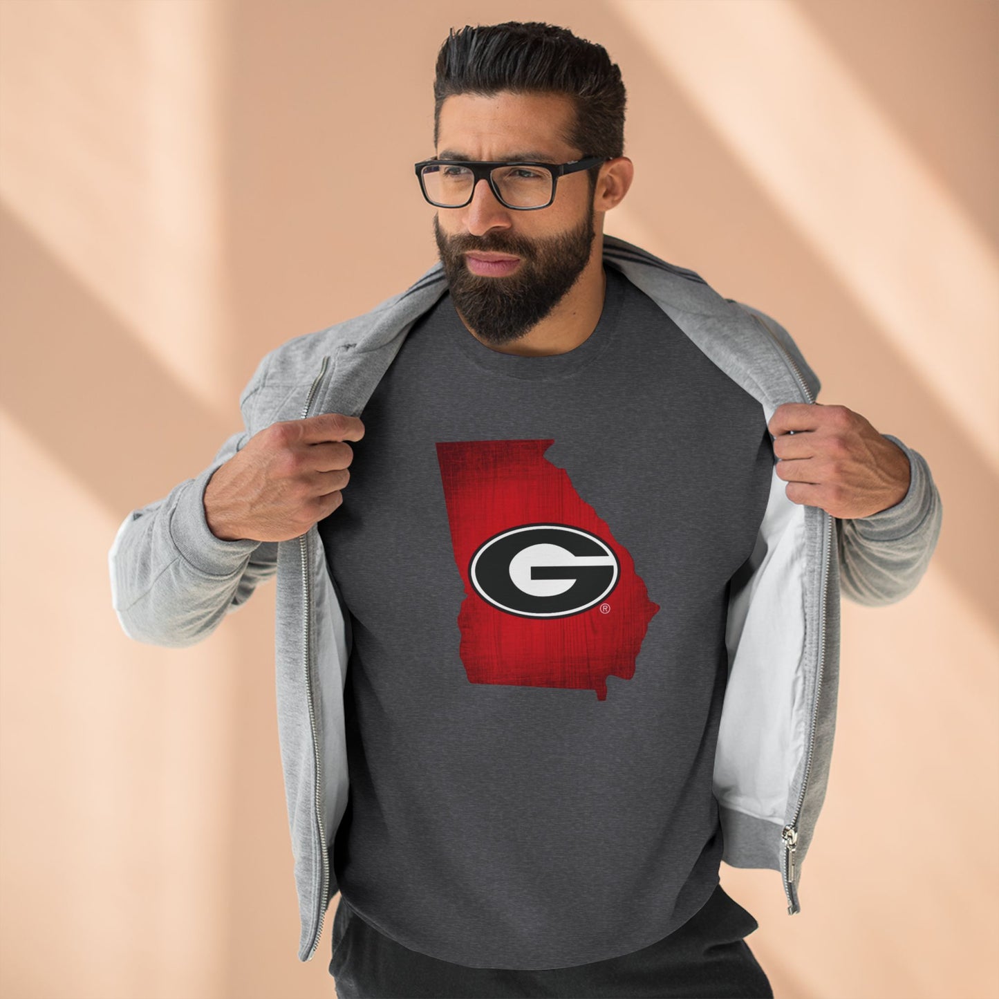 'Georgia Bulldogs State of Georgia' Cotton Crewneck Sweatshirt