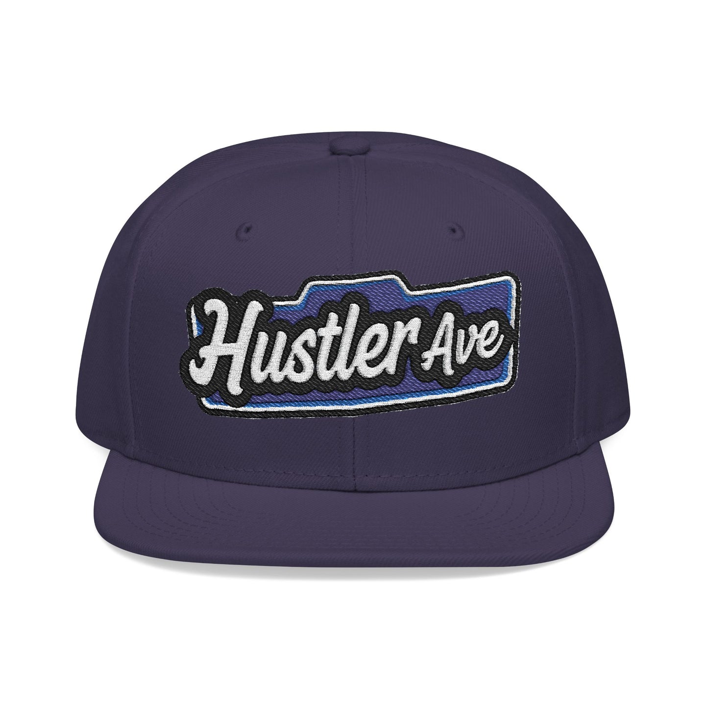 "Hustler Ave" Blue Logo Snapback Hat