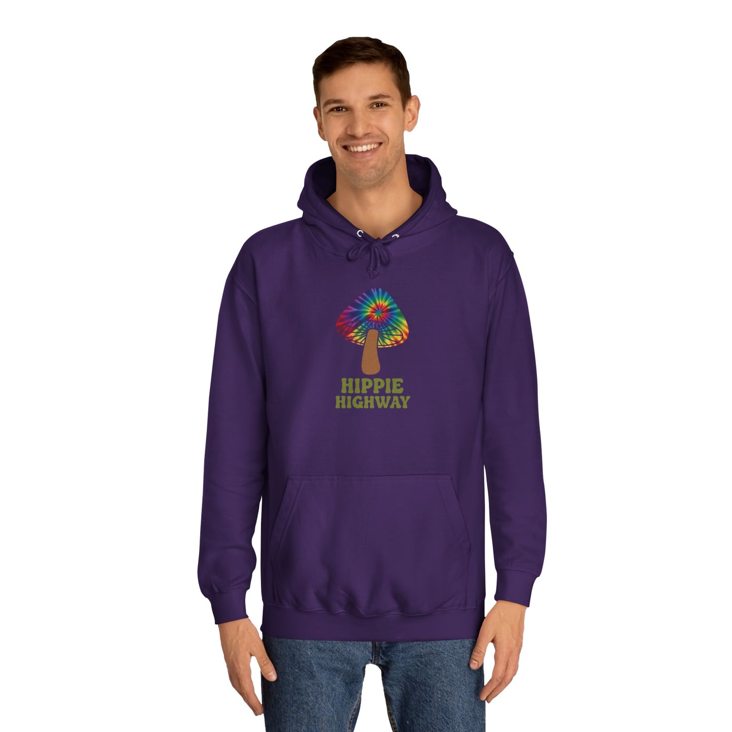 "Hippie Highway" Hippie Mushroom College Hoodie