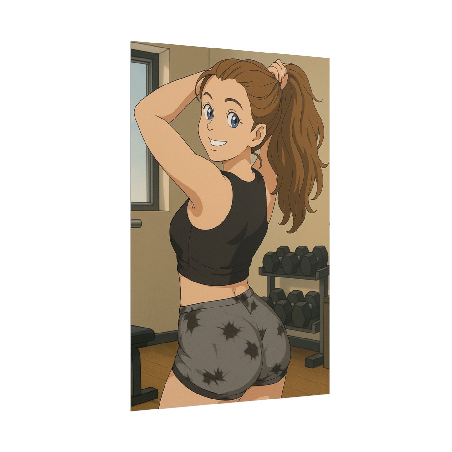 Loco Fits Anime Girls 'Home Gym Workout' Poster