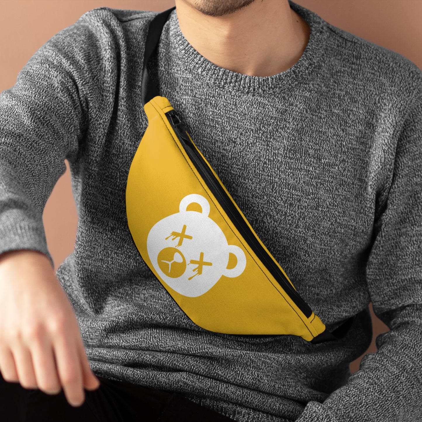 Yellow w/ White Logo "Wicked Way" Dead Bear Head Fanny Pack