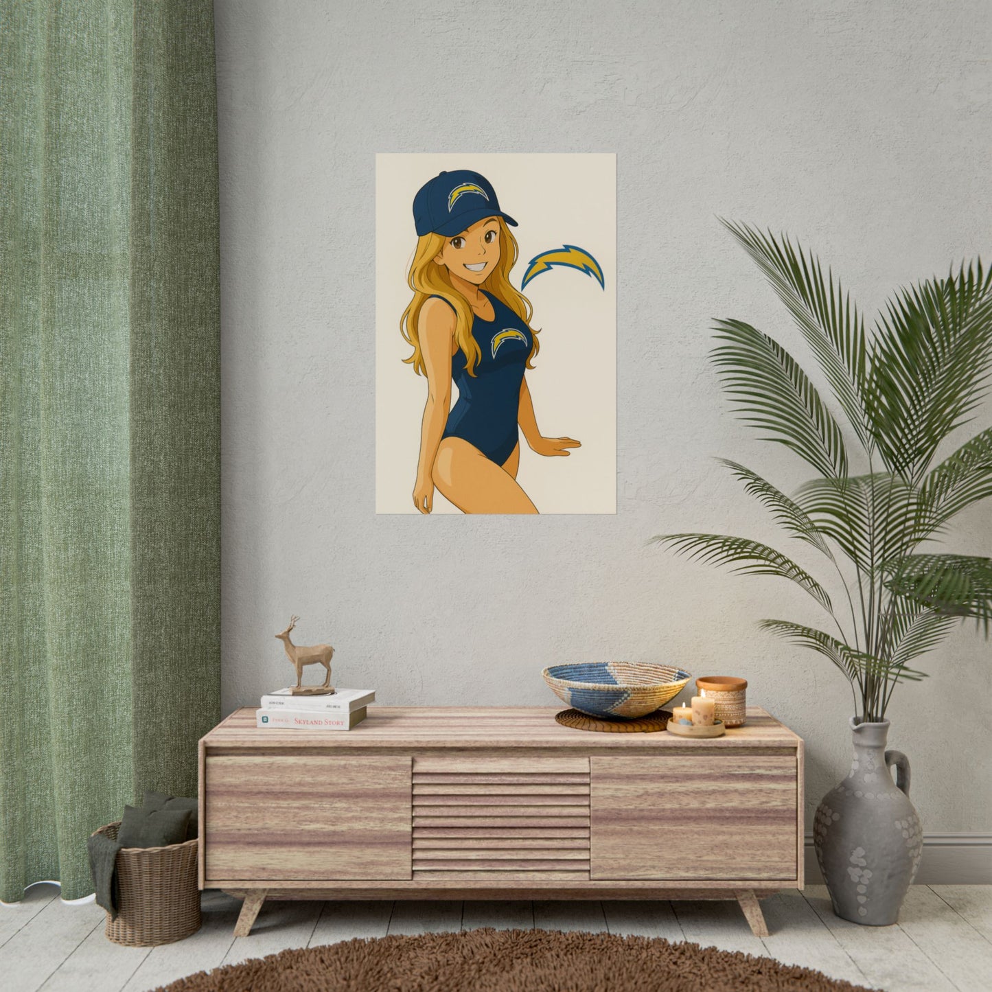 Loco Fits Anime Girls 'Chargers Girl Swimsuit' Poster