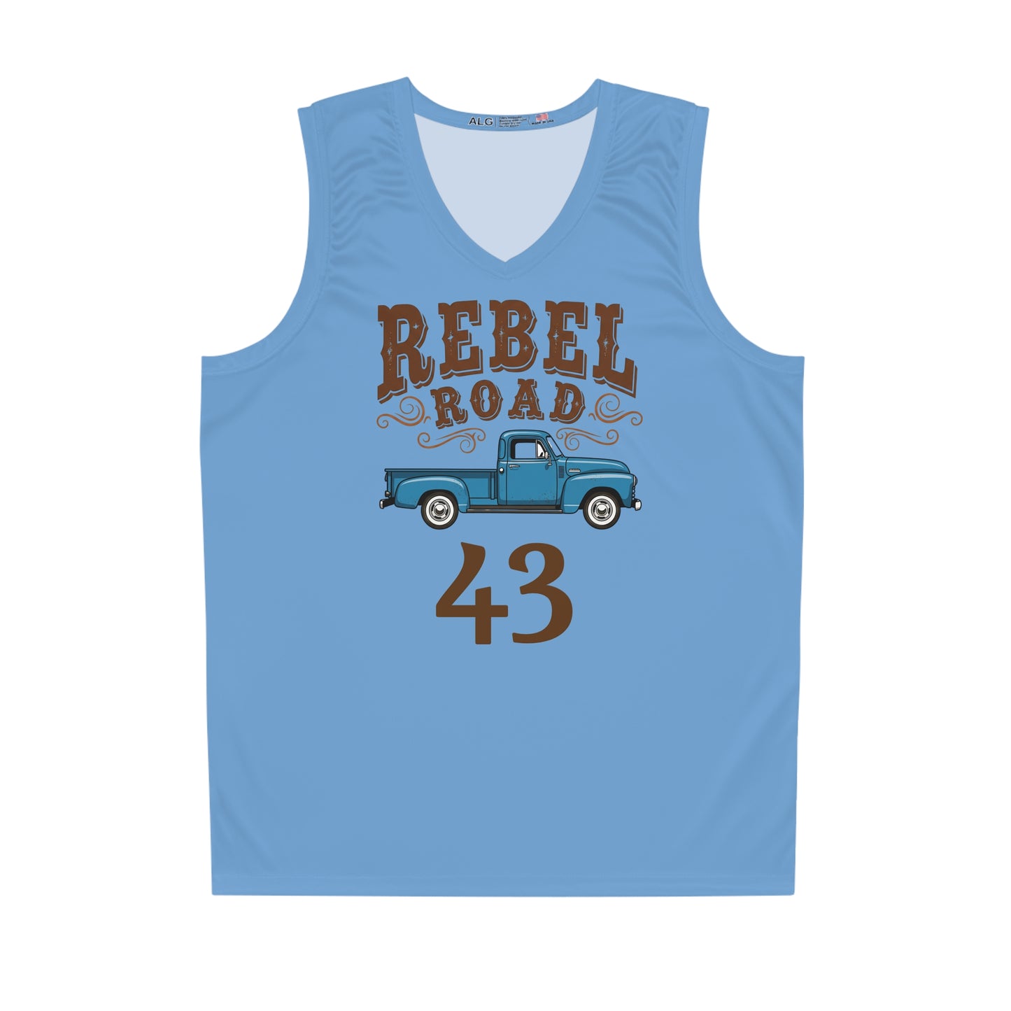 Powder Blue "Rebel Road" #43 Good Ole' Truck Basketball Jersey