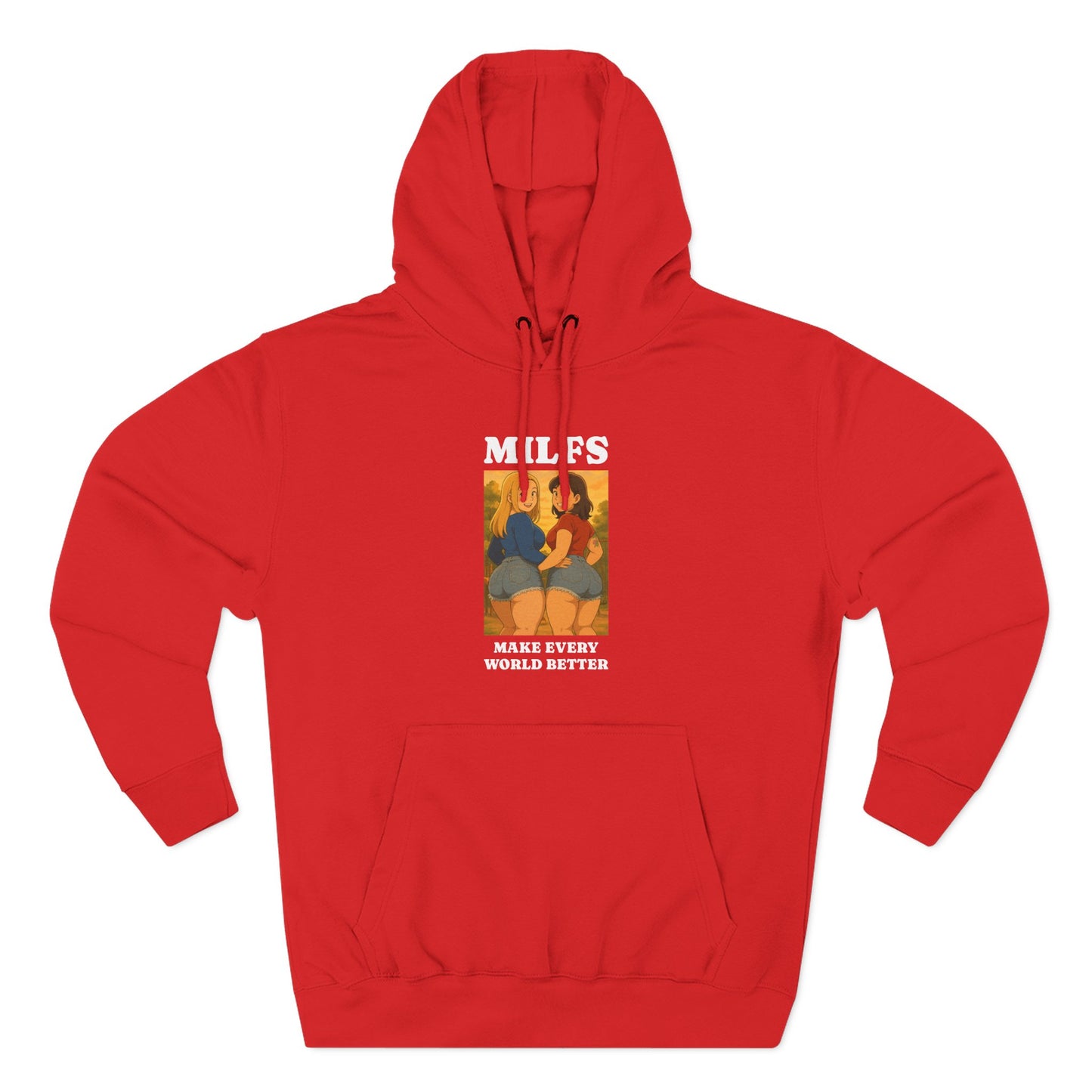 Loco Fits Anime Girls 'MILFS Make Every World Better' Three-Panel Fleece Hoodie