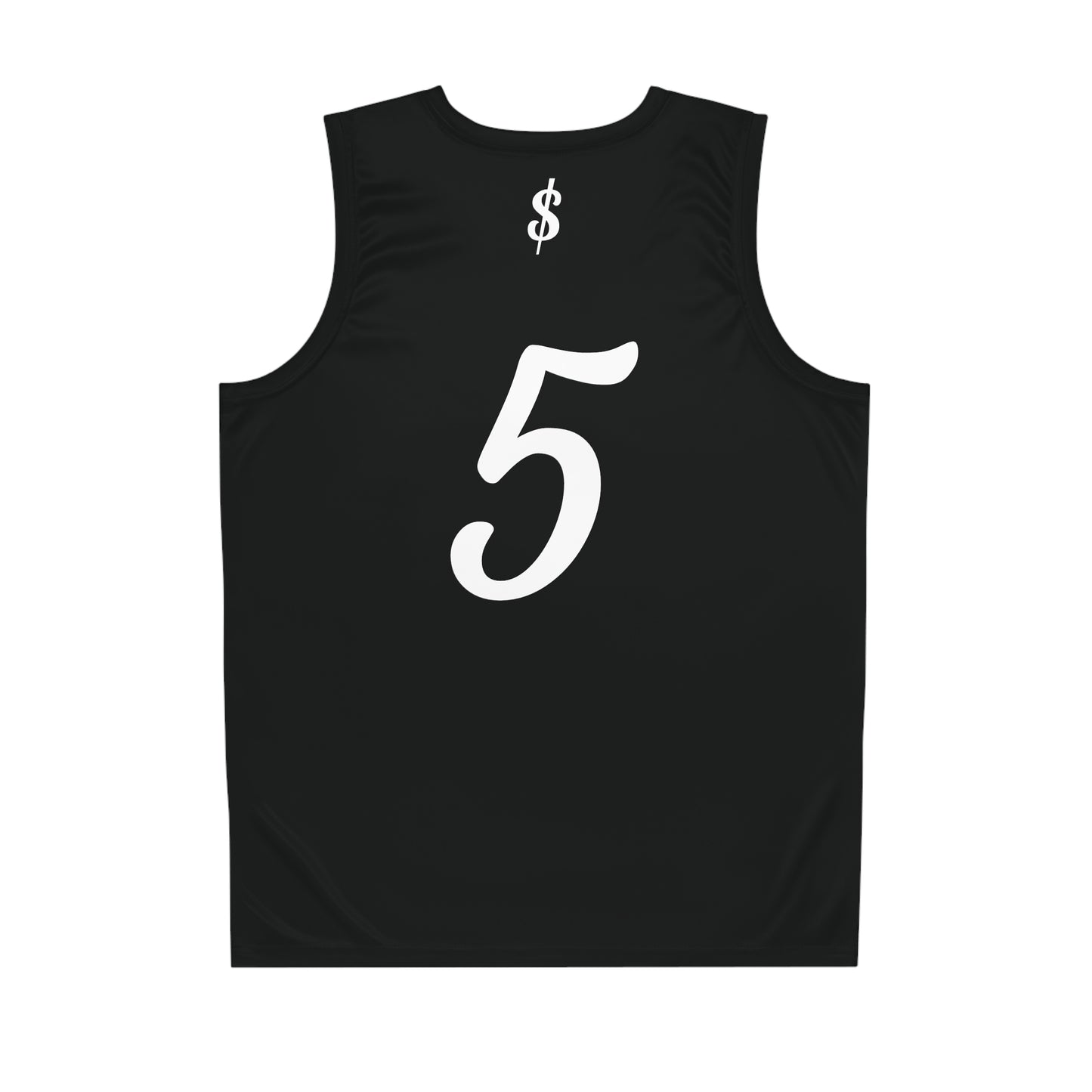 Black & White "Hustler Ave" #5 Money Stacks Alt. Basketball Jersey