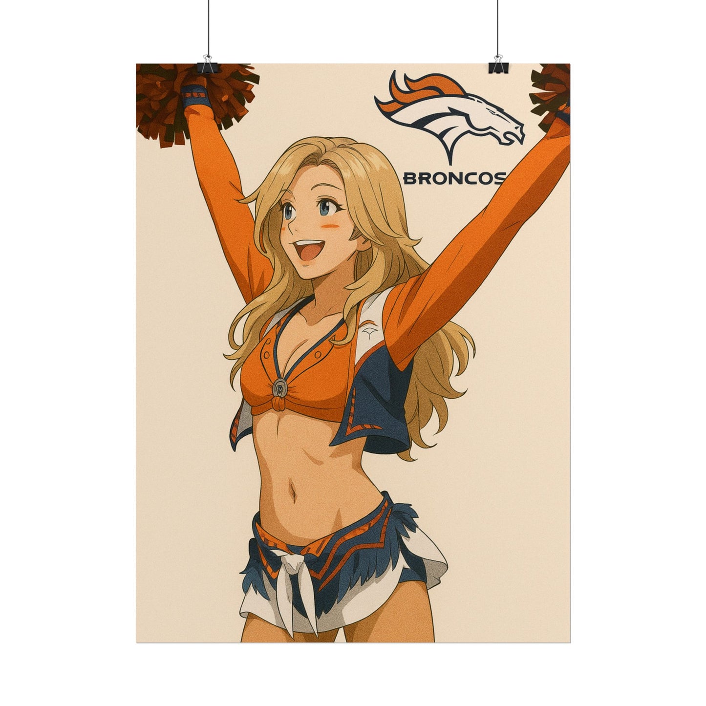 Loco Fits Anime Girls 'Broncos Cheerleader 1' Poster