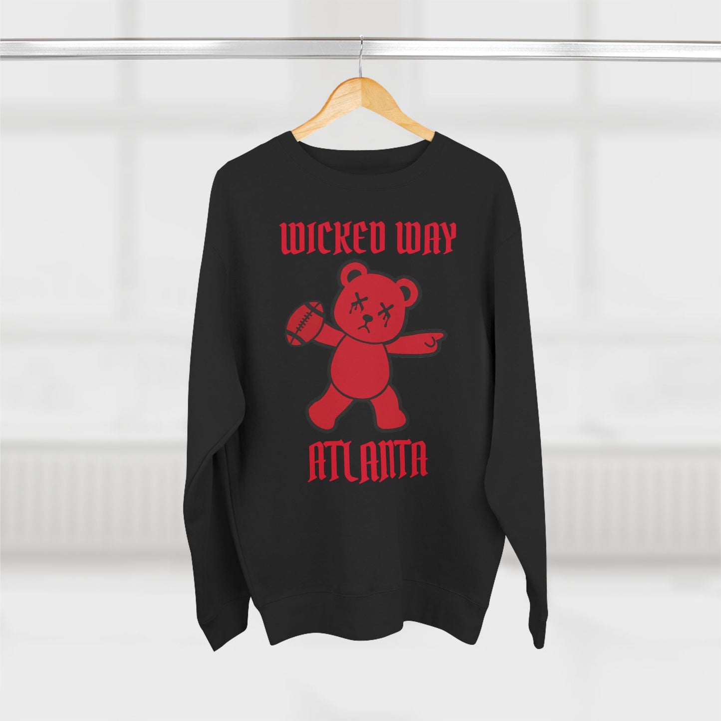 "Wicked Way" Deady Bear Football Atlanta Crewneck Sweatshirt