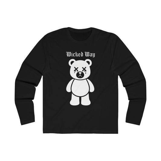 "Wicked Way" Deady Bear Script Long Sleeve Crew Tee