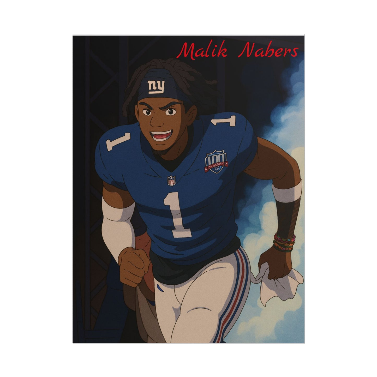 Loco Fits Anime Football 'Malik Nabers' Poster