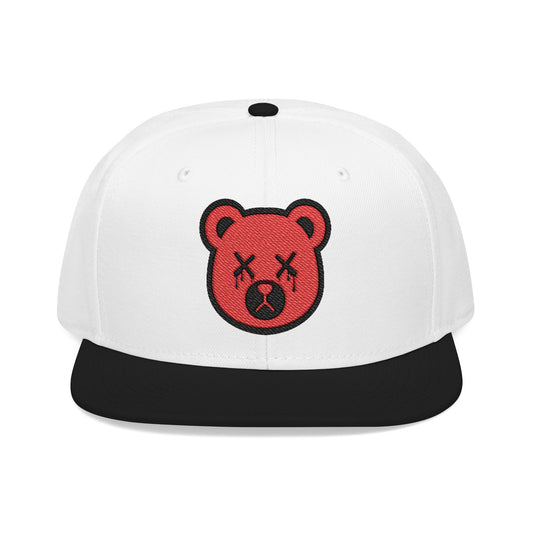 "Wicked Way" Red & Black Deady Bear Head Snapback
