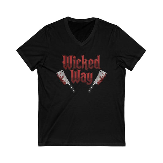 "Wicked Way" Double Butcher Knives Alt. Graphic V-Neck Tee