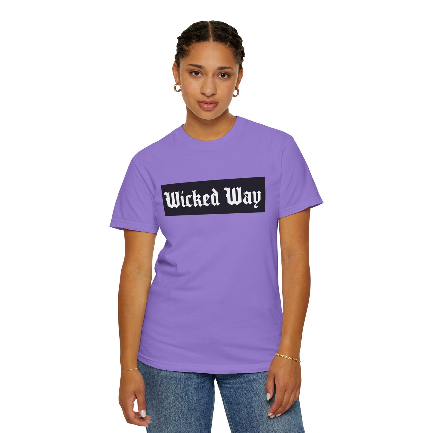 "Wicked Way" Block Gothic Lettering T-shirt