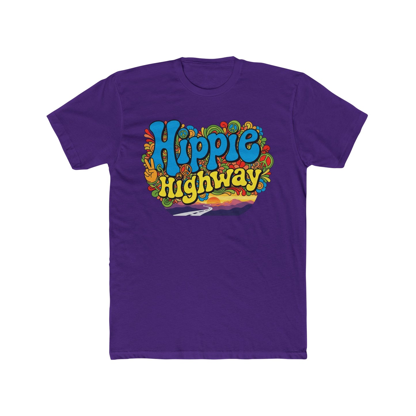 "Hippie Highway" Open Mind Open Road Cotton Crew Tee