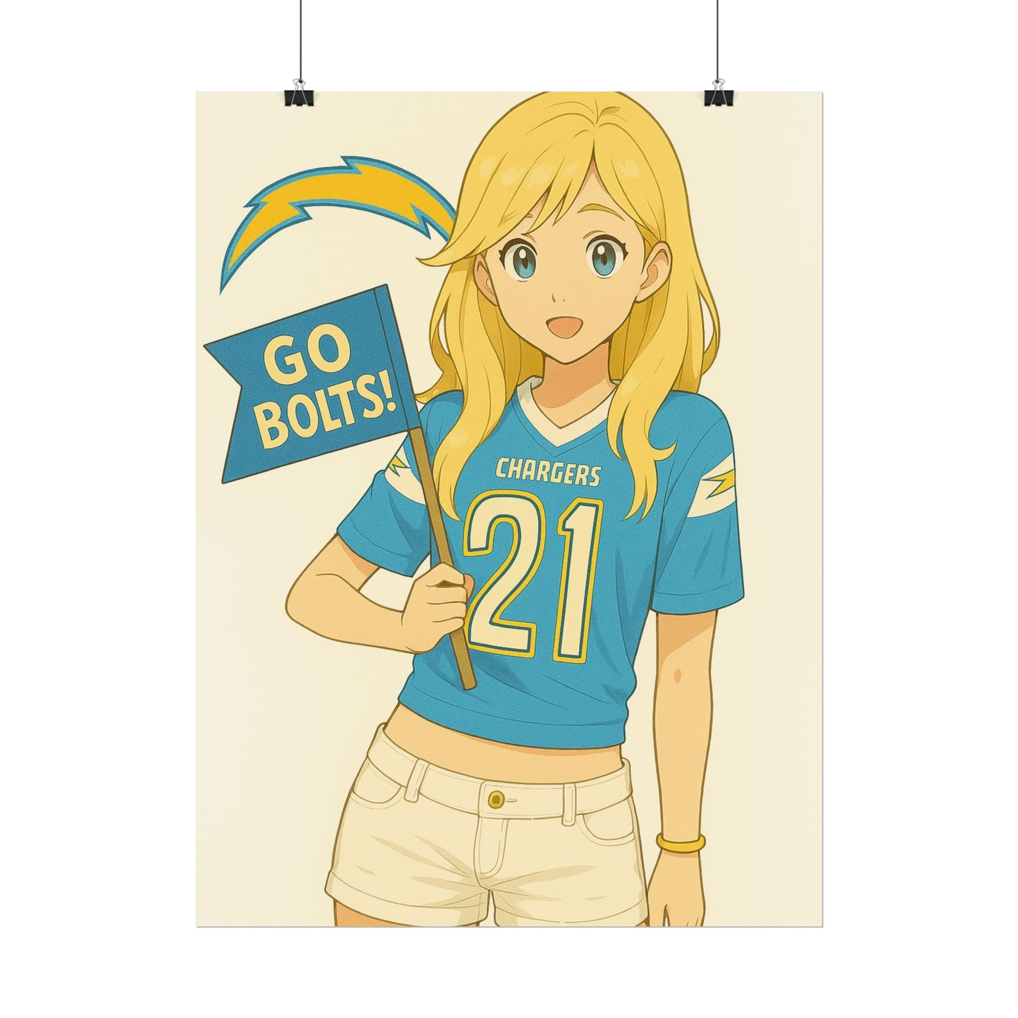 Loco Fits Anime Girls 'Chargers Girl 2' Poster