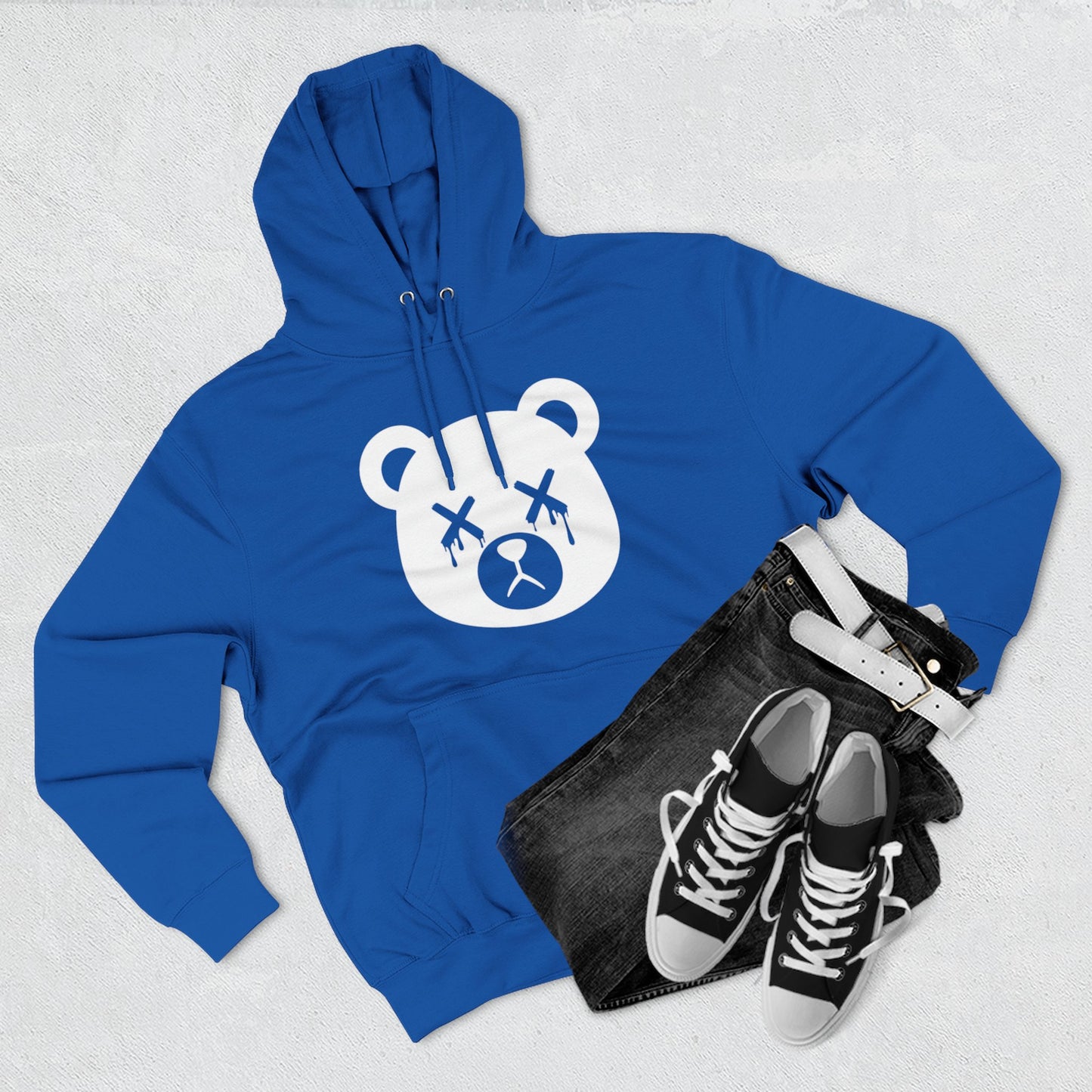 "Wicked Way" Dead Bear Head Solo White Logo Hoodie