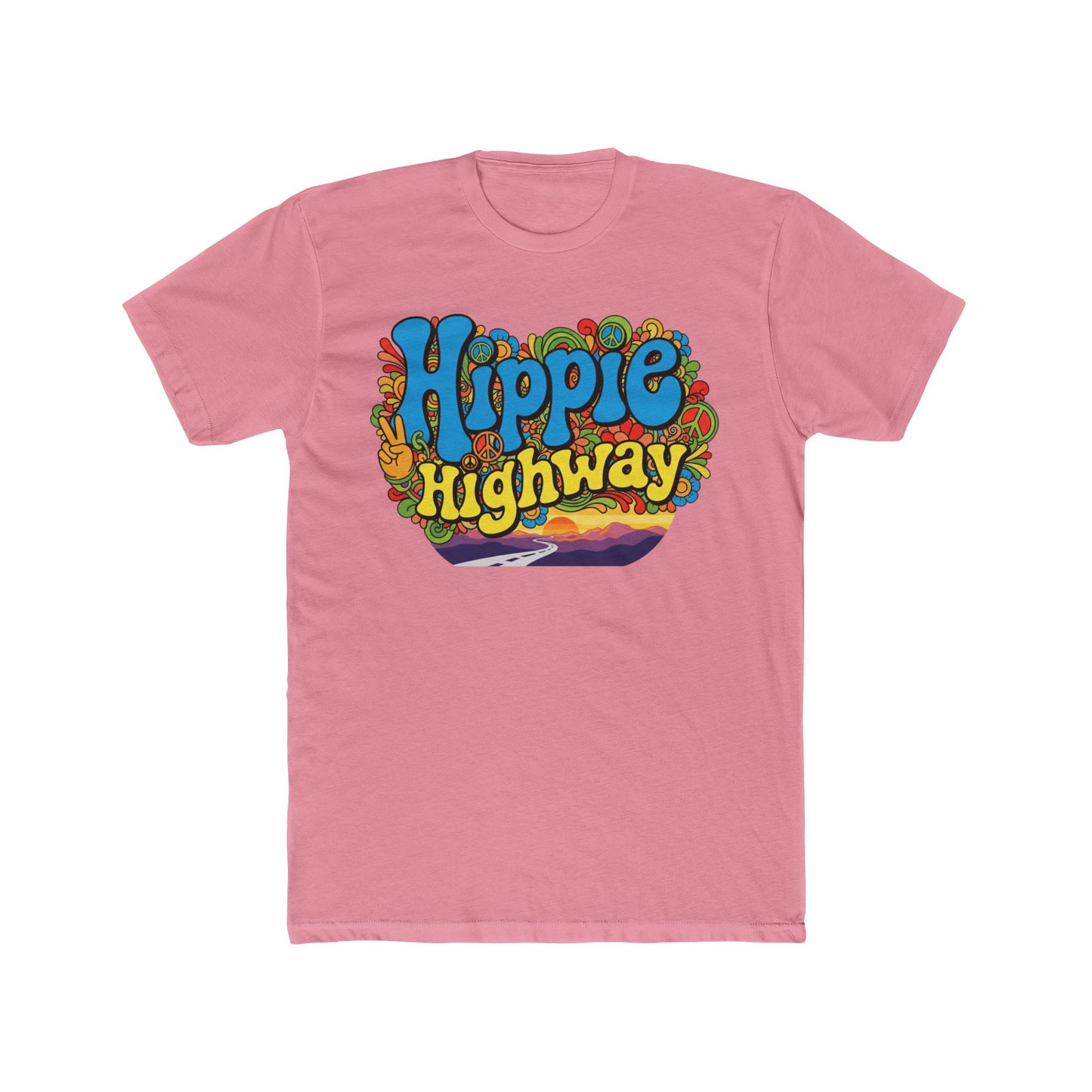 "Hippie Highway" Open Mind Open Road Cotton Crew Tee